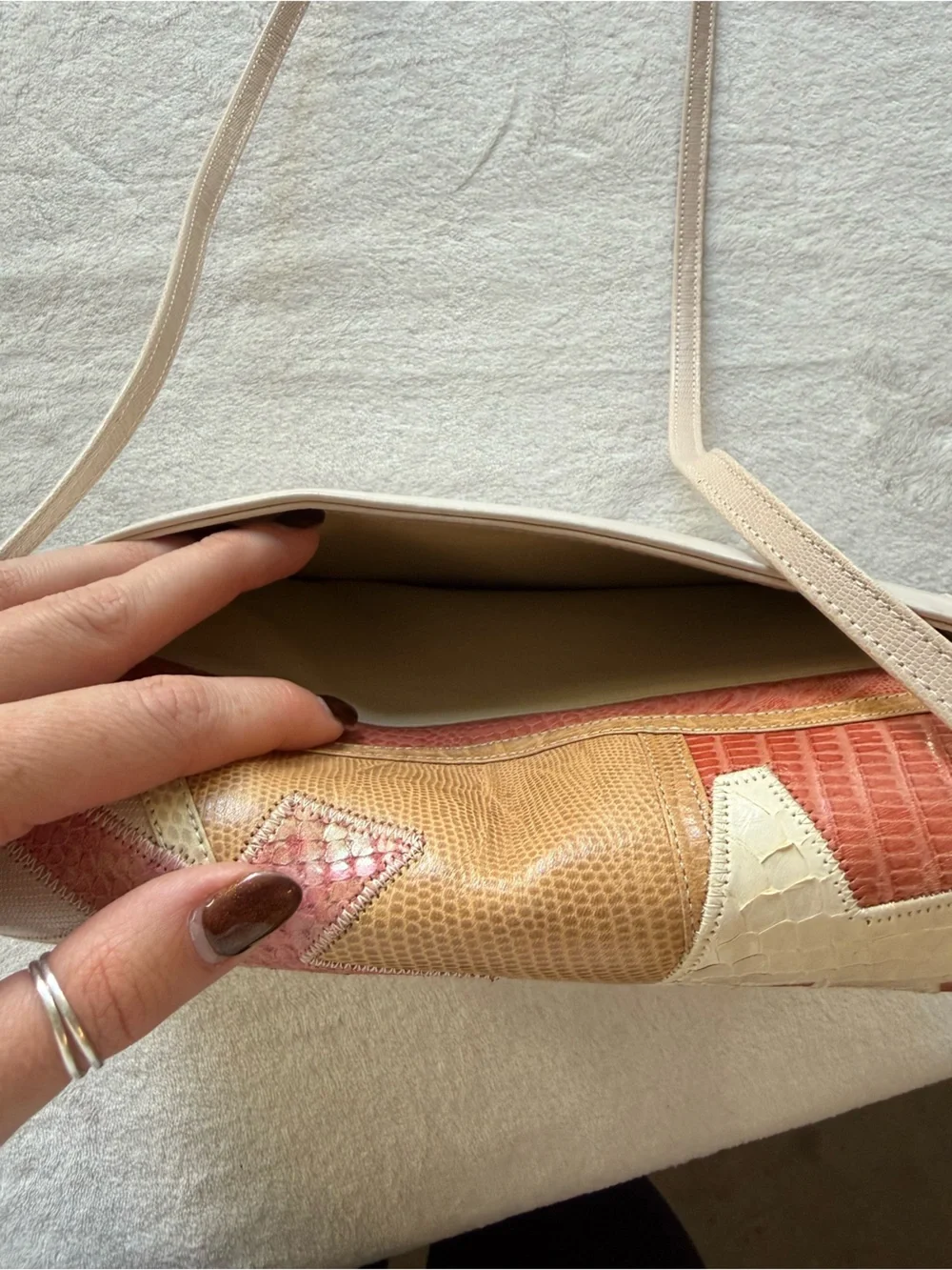 Sharif Multicolor Leather Patchwork Crossbody Vintage
